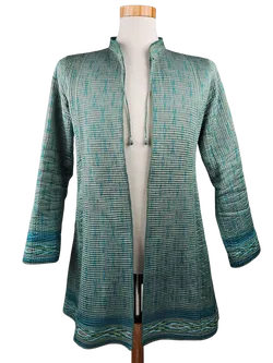 Dori - Vintage Herren Jacke (Seide), türkis - Gr. M - Bild 1
