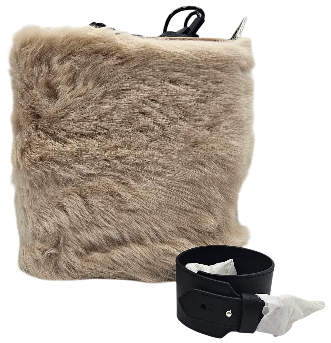 Max V. Koenig Damen plüsch Handtasche, grün/beige - Höhe ca. 29 cm  - Bild 1