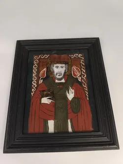 Antike Hinterglasikone "Heiliger Nikolaus", Siebenbürgen um 1900, Original – Vorschau 2