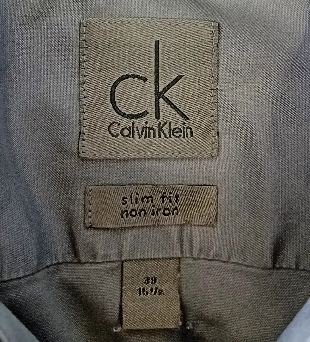 Calvin Klein Herren Hemd Slim Fit grau Gr. 39 1/2 – Bild 3