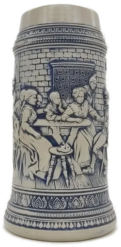 Gerz Bierkrug mit 2 Liter Fassungsvermögen aus Keramik in grau-blau - Bild 3