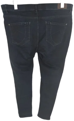 Jeans lang mit Stretch und Gummizugbund, dunkelblau mit Taschen, Größe 44 – Vorschau 2