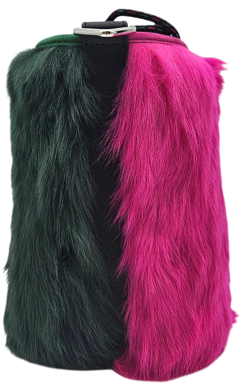Max V. Koenig Damen plüsch Handtasche, pink/grün - Höhe ca. 25 cm  – Bild 3