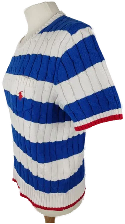 Polo Ralph Lauren Kurzarm Strickpullover Gestreift | Wie Neu Größe M/38 - Bild 4