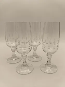 4 geschliffene Sektgläser, retro, Vintage - Bild 2