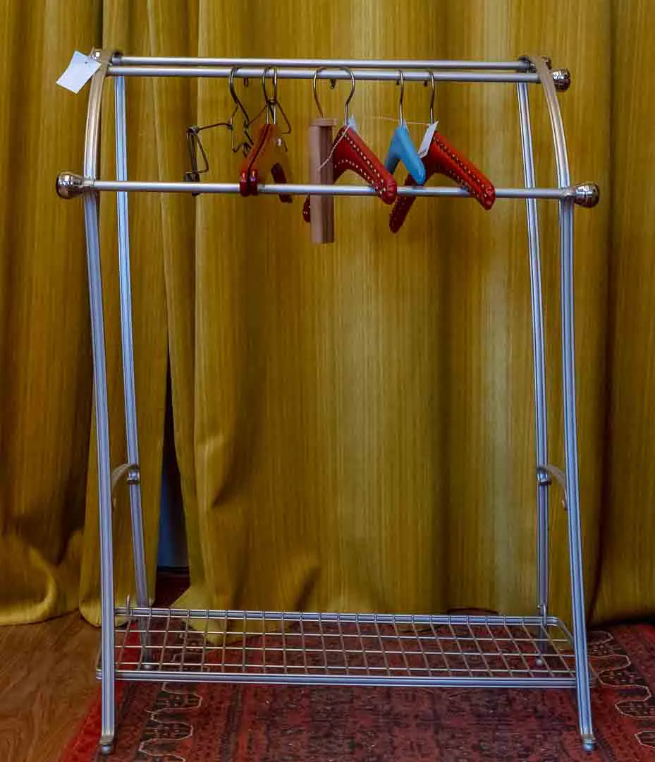 Metall Kleiderständer, Silber, mit Schuhablage, 87x30x54 cm – Bild 4