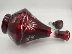 Vintage-Bleikristall-Karaffe / rot - Bild 9