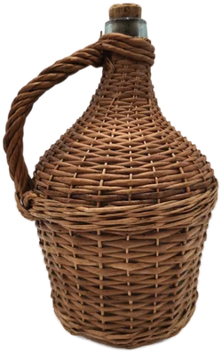 schöne Korbflasche, Vintage