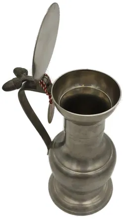 Zinnkrug mit Spitzweg-Motiv 95 % Zinn, Made in Austria - Klassische Zinnkanne mit Deckel  95 % Zinn, handwerkliche Qualität aus Österreich - Bild 8