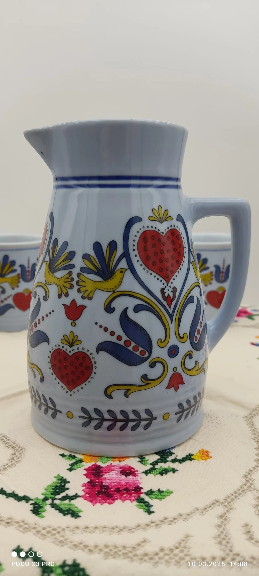 Lilien Porzellan Krug & 2 Becher Set  – Bild 7