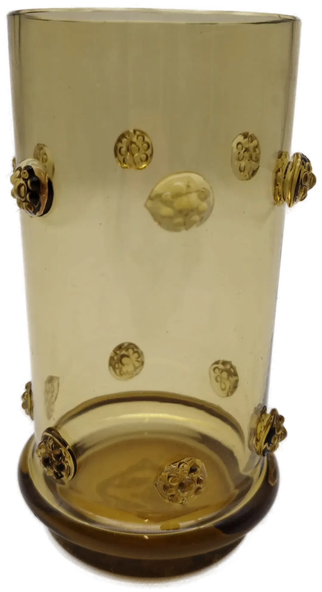 Theresienthal Glas mit Blümchen - olivgrün-gelblich - Bild 4