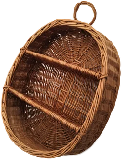 Ovales Vintage - Wandregal aus geflochtener Weide, Boho- und Rattan-Stil, 70er/80er – Vorschau 2