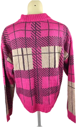 Damenpullover Laura Torelli Pink Kariert | Retro-Charme – Vorschau 3