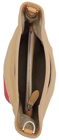 Max V. Koenig Damen Lederhandtasche, beige/grau/pink- Höhe ca. 22 cm  - Bild 3