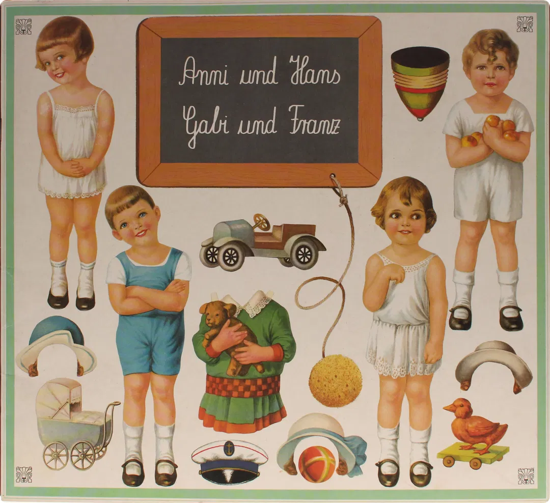 Vintage Ausschneidebogen „Anni und Hans, Gabi und Franz“ – Franz Josef Hübler 1988 – Bastel- & Sammelmotiv - Bild 2