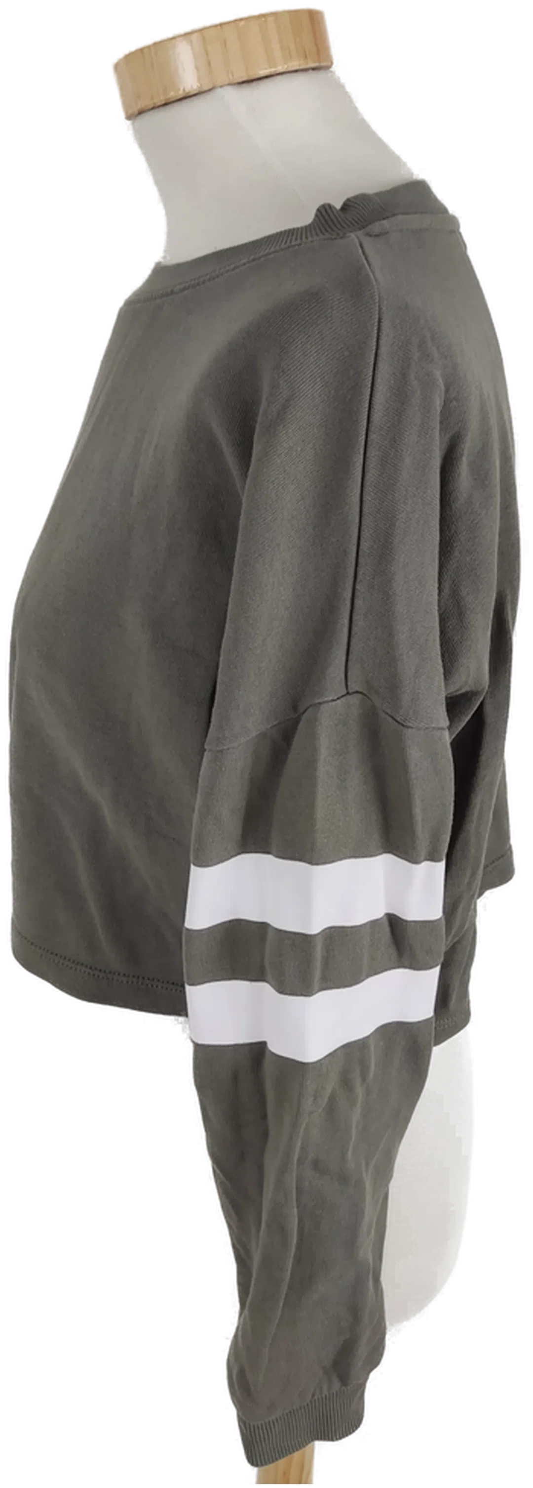 kurz geschnittener Pullover "H&M", langarm, grün/weiß, Größe 146/152 – Bild 2