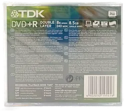 DVD +R Double Layer 8.5 GB Single Sided 240min 8x Speed (OVP) - Bild 2