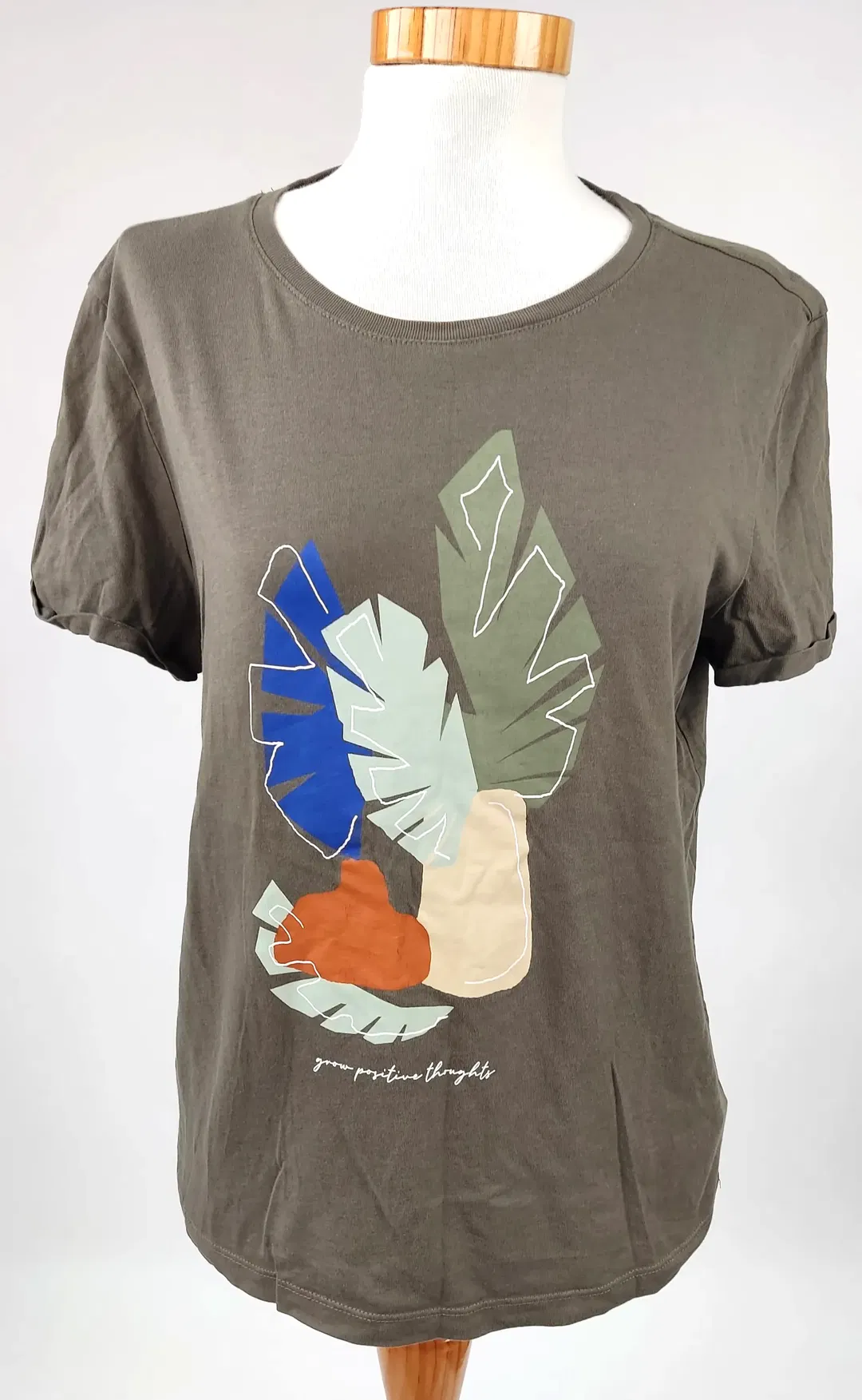 Tom Tailor Damen T-Shirt grün mit Muster - Gr. M  - Bild 1