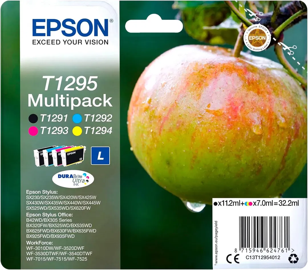 Epson C13T12954022 Original Tintenpatronen Multipack T1295 – Schwarz, Cyan, Magenta, Gelb - Bild 4