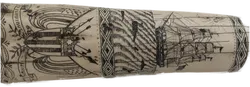 Walroßzahn Replikat mit „Scrimshaw“-Technik-Gravur  - Bild 2
