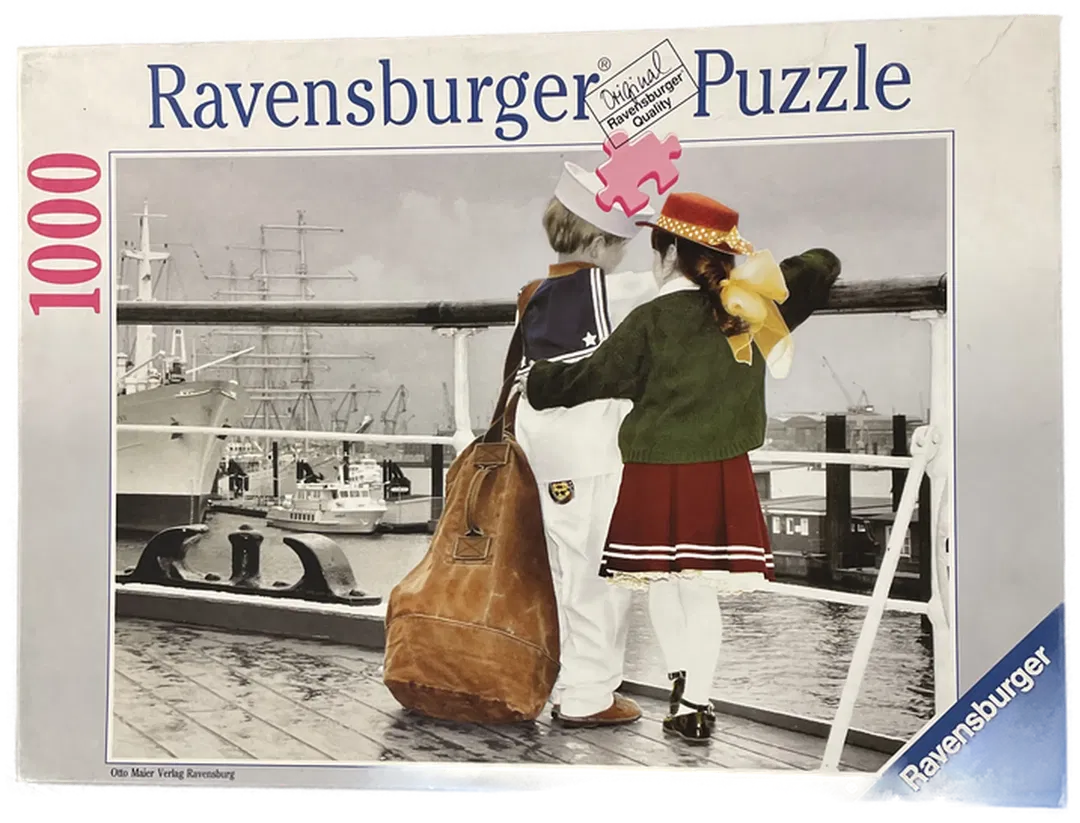 Ravensburger Puzzle - Ahoy,1993 Segel Bub & Mädchen am Peer, Nr. 15 869 0 - 1000 Teile - Bild 1