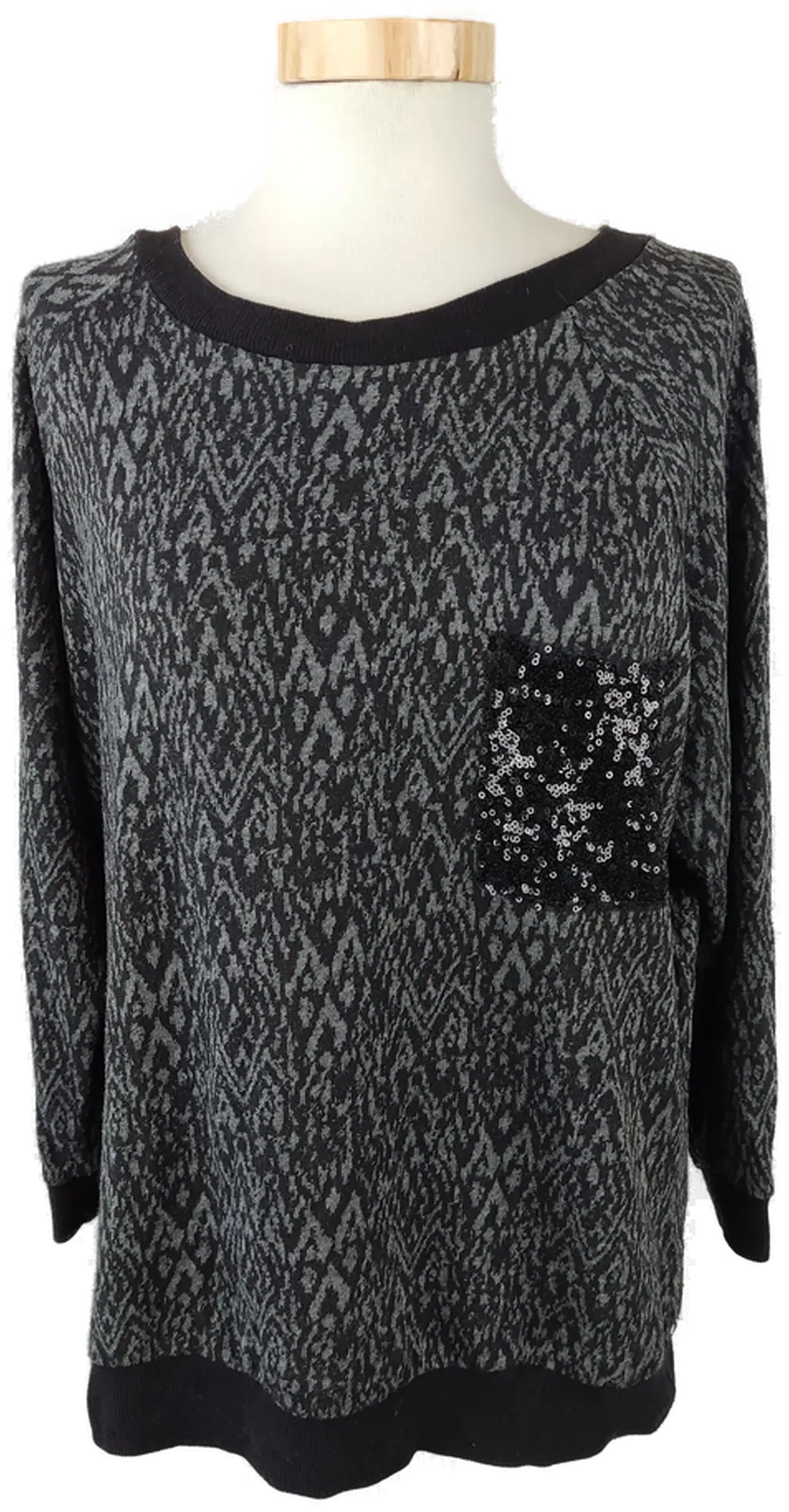 Blue Seven Damenpullover Brusttasche mit Pailetten - L - Bild 1