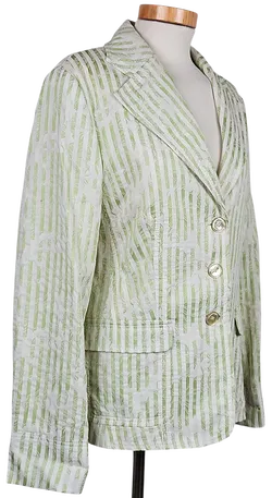 Delmod Vintage Damen Blazer, weiß/grün - Gr. XL  - Bild 2