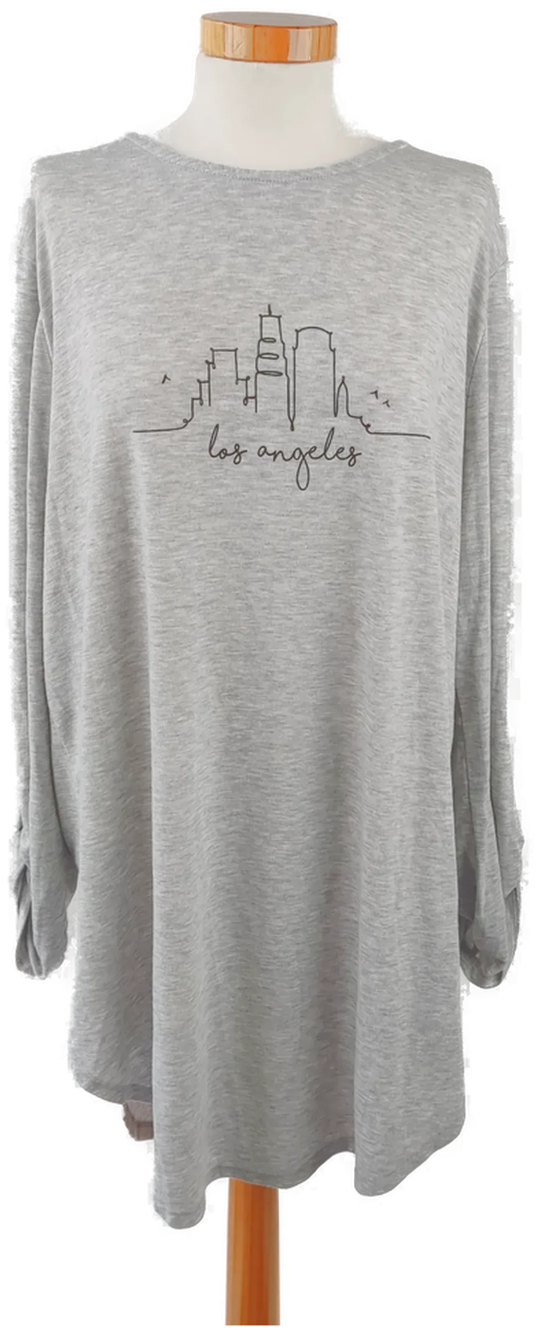 Damen Longshirt langarm grau, bedruckt - Gr. XXL - Bild 4