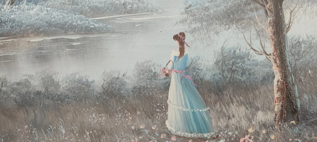 Ölgemälde Leinwand Silberrahmen | Einmaliges Unikat 62X54 cm – Bild 4