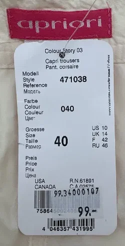 Apriori - Damenhose 3/4 - Gr. 40 - Bild 3