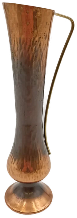 Vintage Kupfer-Vase mit Messinggriff