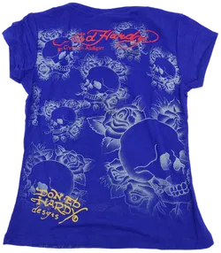 Ed Hardy Damen Shirt violett/mehrfarbig Gr. S Vintage - Bild 4