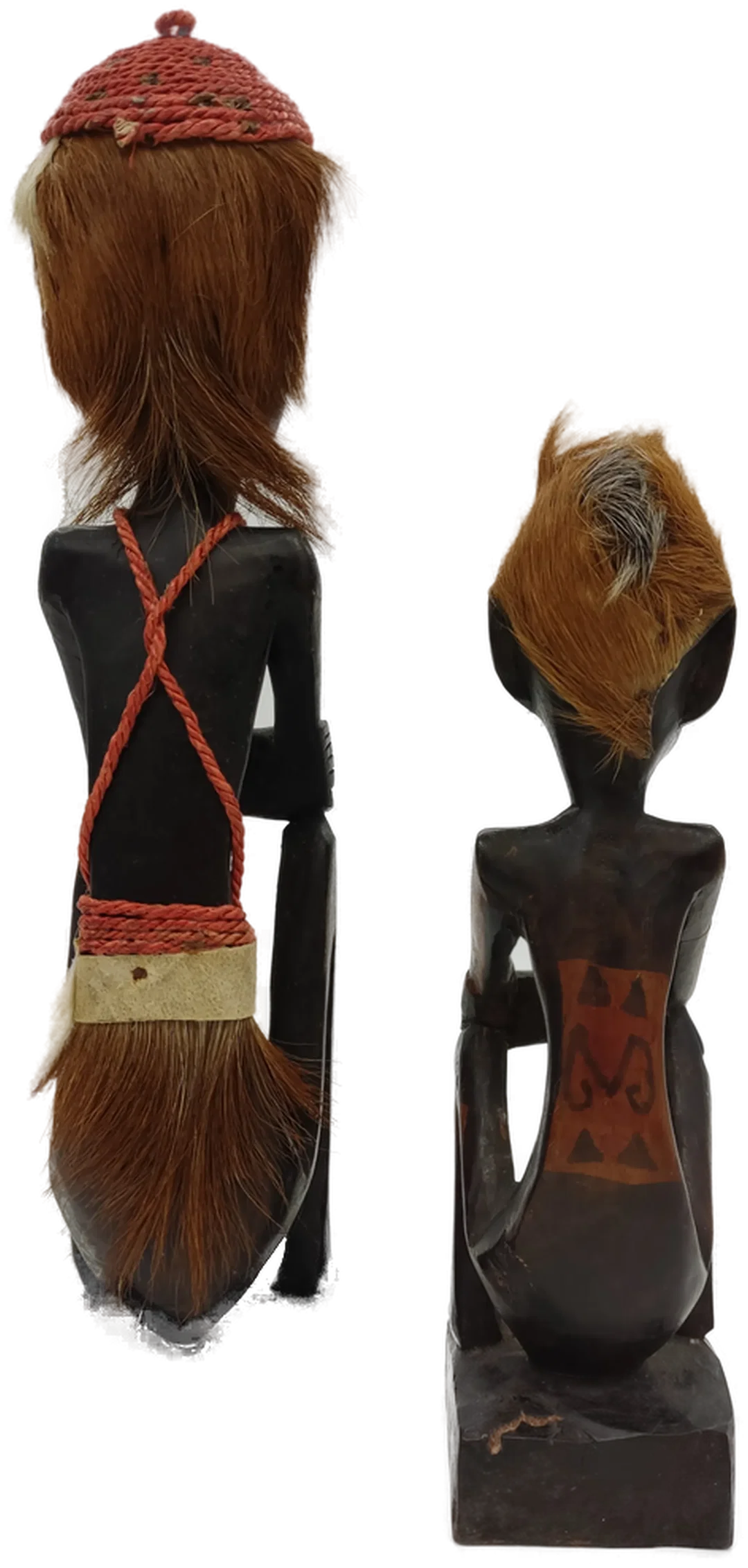 Afrikanische Holzfiguren hockend 2 Stück – Bild 2
