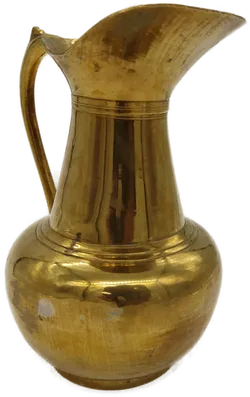 Jugendstil(?) Krug aus Messing mit Henkel - 22cm Vintage - Bild 3