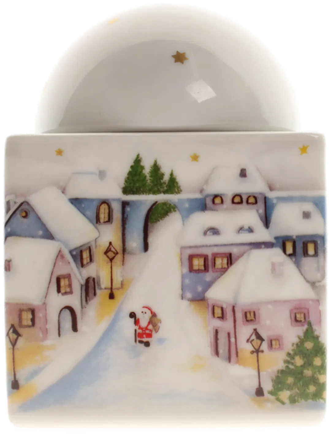 Arzberg Porzellan-Dose mit Deckel – Winterdorf & Weihnachtsmann  - Bild 1