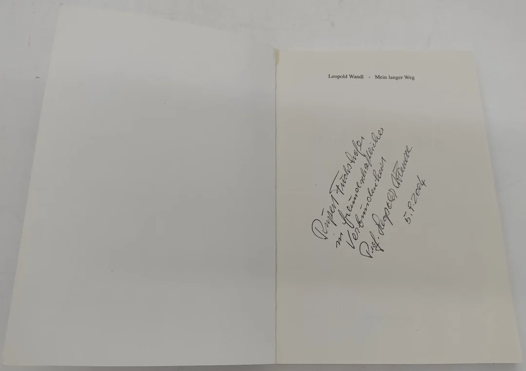 "Mein langer Weg" Erinnerungen von Leopold Wandl mit persönlicher Widmung des Künstlers  – Bild 3