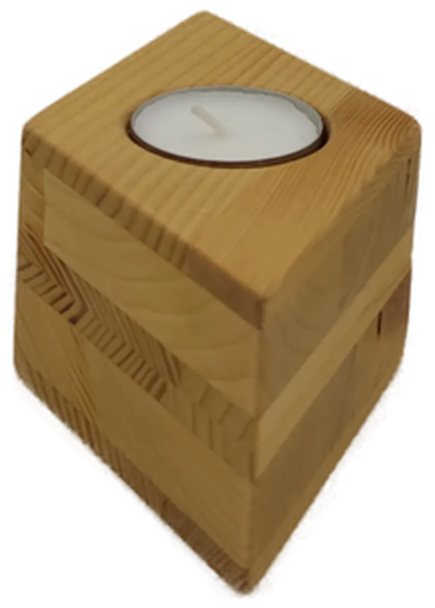 Teeelichthalter Rautenförmig aus Schichtholz - Bild 4