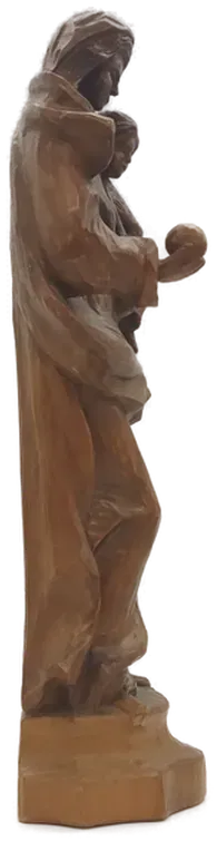 Handgeschnitzte Holzfigur mit Maria und Jesuskind, Höhe ca. 42cm - Bild 4