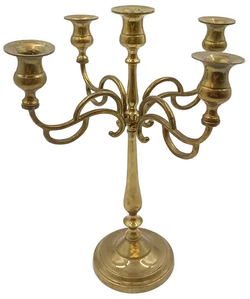 Messing-Kerzenleuchter fünfarmiger Barock-Stil – Vorschau 1
