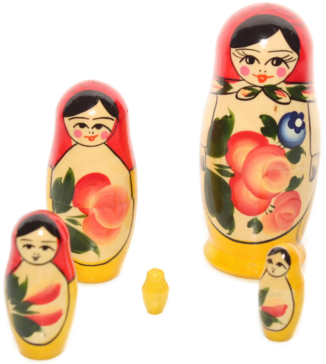 Russische Matroschka Holzpuppen – 5-teilig, handbemalt, traditionelles Design – Bild 3