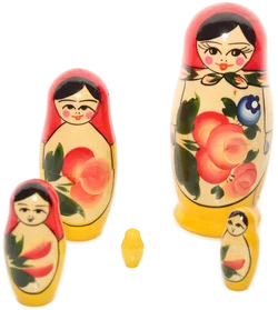 Russische Matroschka Holzpuppen – 5-teilig, handbemalt, traditionelles Design – Vorschau 3