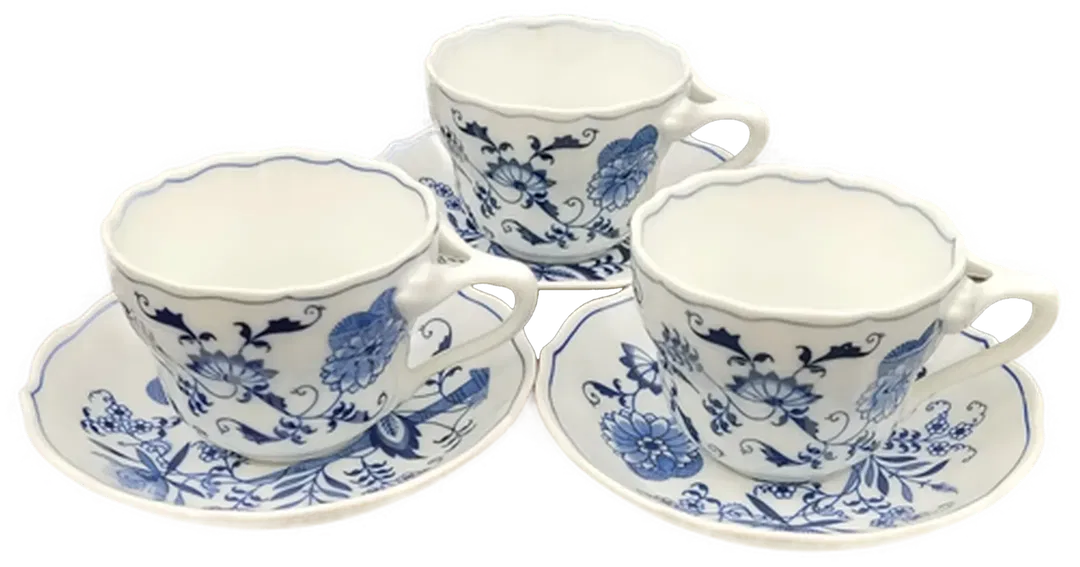 Blue Danube Kaffeetassen Set (3 Tassen + 3 Untertassen) - Bild 1