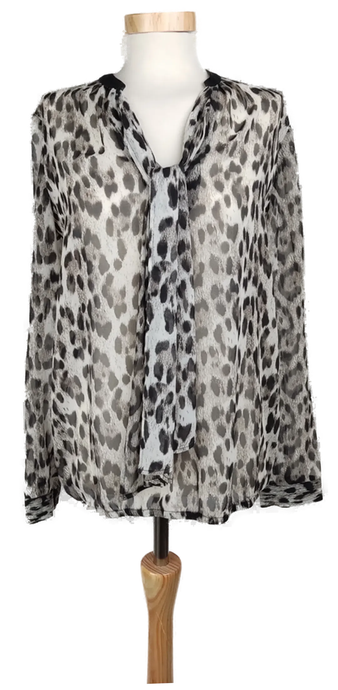 Damen Bluse Animal Print transparent - M/38 - Bild 4