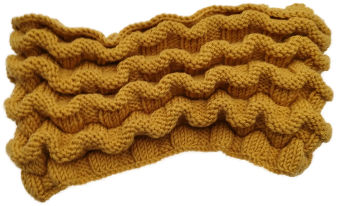 Gelbes Strick-Bandana - ca. 40cm - Bild 4