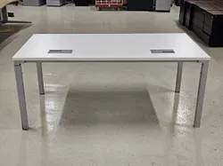 Steelcase Schreibtisch weiß/grau - 160 x 80 cm - Büromöbel  - Bild 2