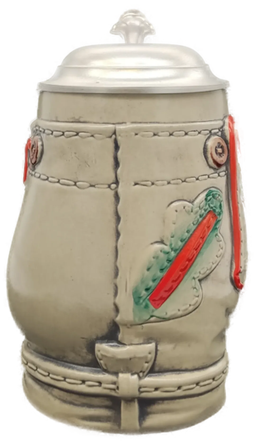 Gerz Bierkrug mit Zinndeckel - 16cm Höhe – Bild 4