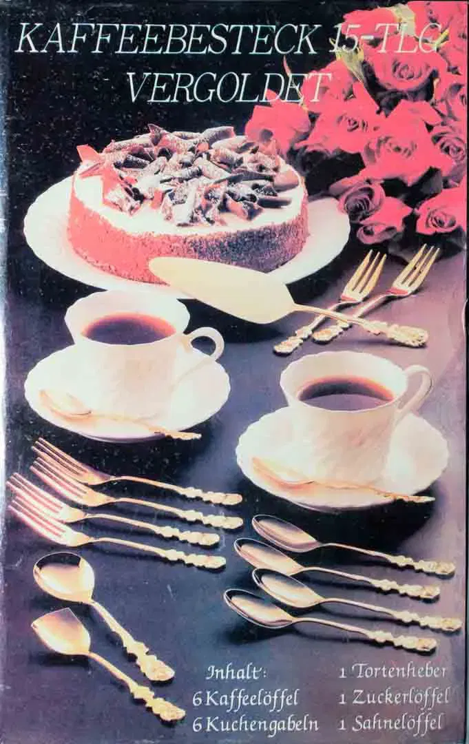 15-teiliges Kaffeebesteck-Set vergoldet - Bild 1