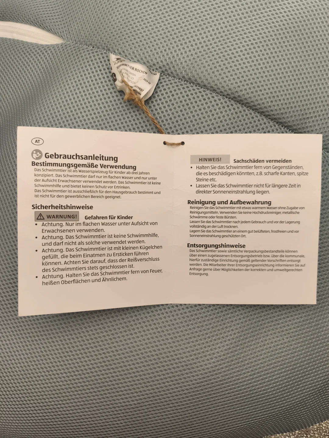 Schwimmtier Rochen, neu, ab 3 Jahren, Wasserspielzeug – Bild 5