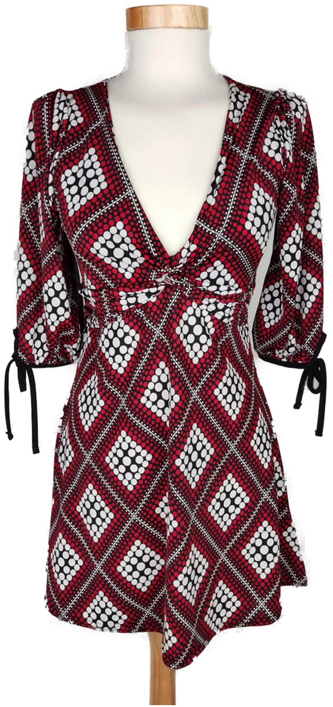 Orsay Damen Longbluse schwarz/weiẞ/rot gemustert - S/36 - Bild 1