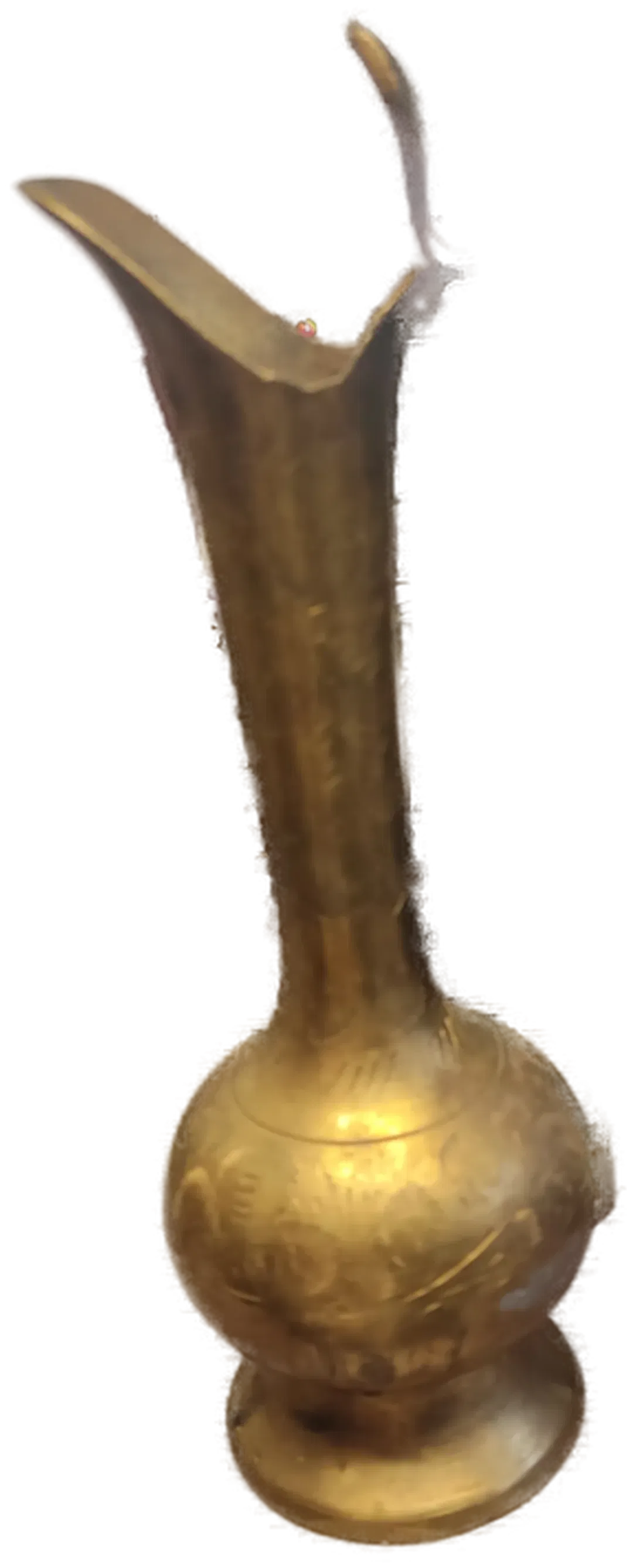 Vase/Amphore mit Henkel und Gravuren aus Messing, Höhe 20cm - Bild 4